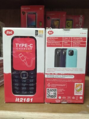itel it2181 | 1200mAh Battery with Type-C Charging | 2.0" Bright Display | KingVoice | 10 Regional Language Support | Auto Call Record | Wireless FM